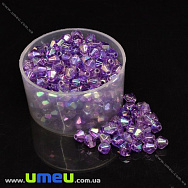 Бусины акриловые Биконусы, 6х6 мм, Фиолетовые АВ (BUS-028820)