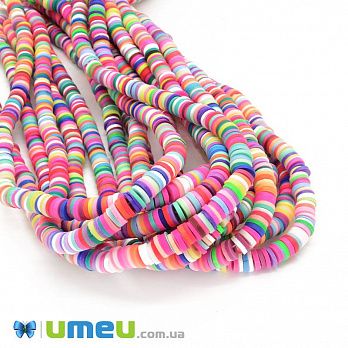 Намистини з полімерної глини, 6 мм, Мікс різнокольоровий (BUS-044130)