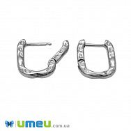 Сережки Huggie, Латунь з покриттям Родій, 16х12х2,5 мм (OSN-047297)