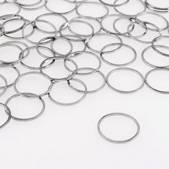 Кільце декоративне, 15 мм, Темне срібло (PIN-055715)