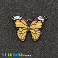 Подвеска метал. Бабочка желтая, 22х15 мм, Золото (POD-043583)