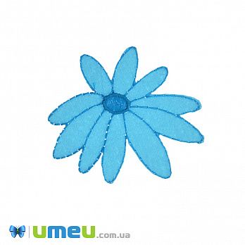 Термоаппликация Ромашка, 6х 5,5 см, Голубая (APL-042410)