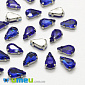 Шатон крапля 13х8 мм, Темне срібло, Синій (KAB-040681)