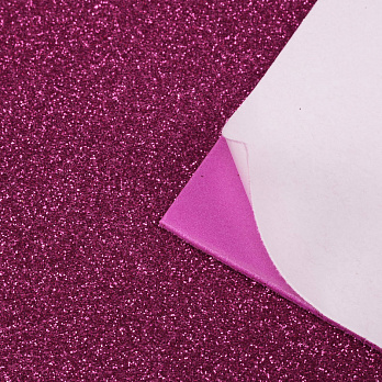 Фоамиран глиттерный на клеевой основе, 2 мм, Малиновый, 20х30 см (FOM-061142)