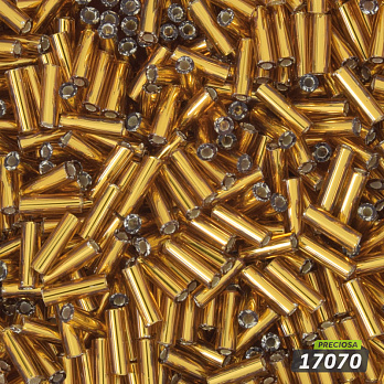 Бисер чешский Стеклярус 3, №17070, Золотой темный блестящий, 7 мм (BIS-010159)
