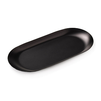 Декоративная тарелка из нерж. ст., 180х85х10 мм, Овальная, Черная (INS-056015)