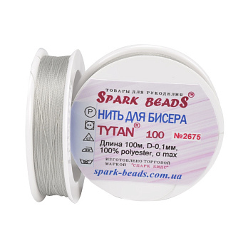Нитка для бісеру Титан 100, Сіра св. №2675, 100 м (MUL-010607)