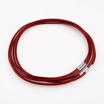 Основа для кольє 3 мм, 45 см, Замок нерж. сталь, Червона (OSN-055557)