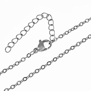 Основа на шию з нерж. ст. з подовжувачем, Темне срібло, 2 мм, 40 см (STL-058319)