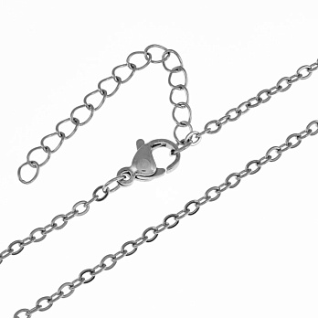 Основа на шию з нерж. ст. з подовжувачем, Темне срібло, 2 мм, 40 см (STL-058319)