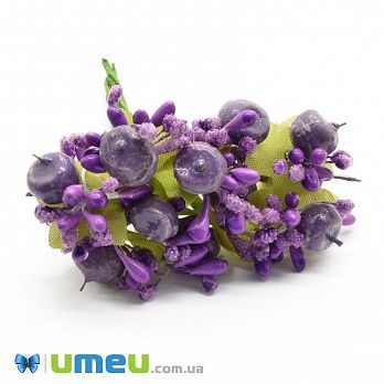 Тычинки на проволоке с яблочком, Сиреневые (DIF-044670)