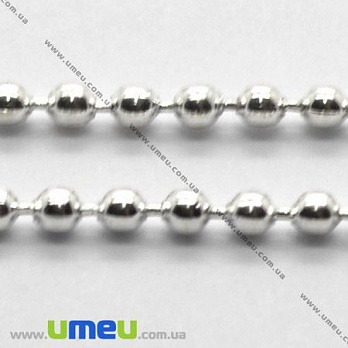 Цепь с шариками, Светлое серебро, 2 мм (ZEP-004597)