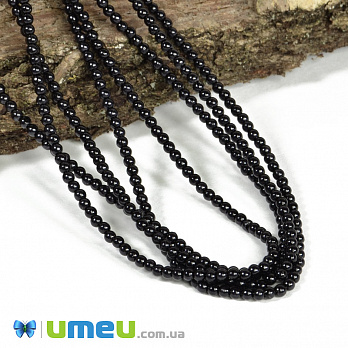 Бусины чешское стекло Preciosa Жемчуг 2 мм 70449, Черные (BUS-040244)