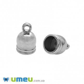 Ковпачок пластиковий, 12,5х8 мм, Темне срібло (OBN-048743)
