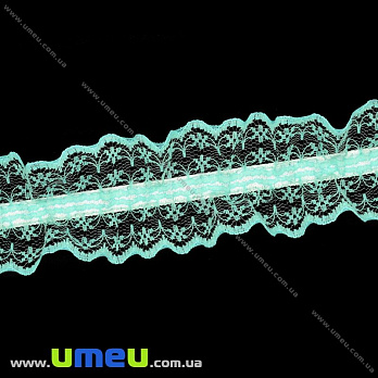Кружево на резинке, 40 мм, Мятное (LEN-025753)