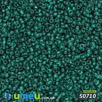 Бісер чеський 13/0, №50710, Смарагдовий, Прозорий (BIS-019784)