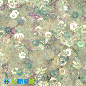 Паєтки Індія круглі плоскі, 4 мм, Жовті світлі (PAI-053149)