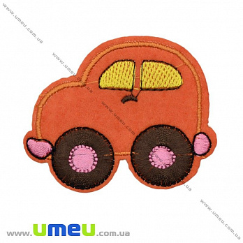 Термоаплікація дитяча Машинка, 6,5х5,5 см, Помаранчева (APL-022233)
