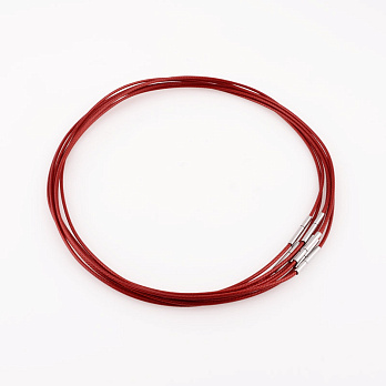 Основа для колье 1,5 мм, 41 см, Замок нерж. сталь, Красная (OSN-055549)