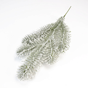 Гілка ялинки в снігу, Зелена, 23-24 см (DEC-060546)