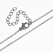 Основа на шию з нерж. ст. з подовжувачем, Темне срібло, 1,2 мм, 40 см (STL-058317)