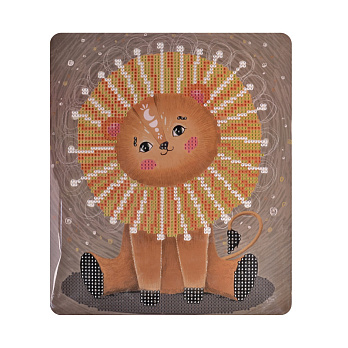 Набор алмазной живописи на картоне 25х21 см, Львенок-солнышко (SXM-056398)