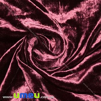 Бархат итальянский шелковый, Ширина 20 см, Бордовый (TKN-036630)