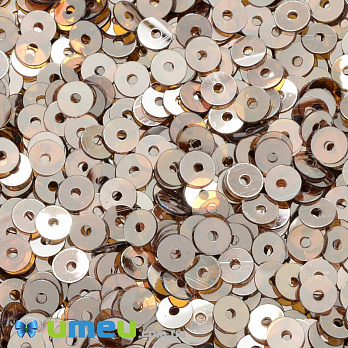 Пайетки Индия круглые плоские, 4 мм, Коричневые (PAI-037651)