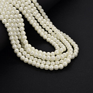 Бусины стеклянные Жемчуг Premium, 6 мм, Кремовые, Круглые (BUS-034122)