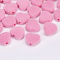 Намистина оксамитова, Серце, 12х11х5 мм, Рожева (BUS-060182)