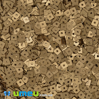 Пайетки Индия квадратные, 3х3 мм, Бронзовые (PAI-041462)