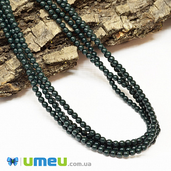 Намистини чеське скло Preciosa Перли 3 мм Ceramic Malachite, Зелені темні (BUS-042303)