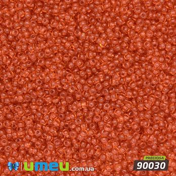 Бисер чешский 15/0, №90030, Оранжевый темный, Прозрачный (BIS-031267)