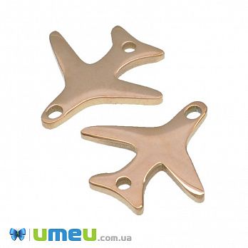 Конектор з нерж. сталі Літак, 15х15 мм, Рожеве золото (STL-039724)