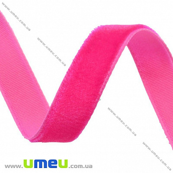 Лента бархатная, 10 мм, Розовая яркая (LEN-016633)