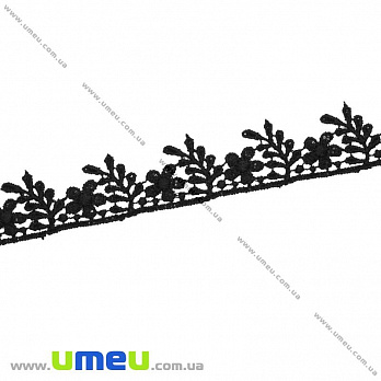 Кружево плетеное, 22 мм, Черное (LEN-011844)