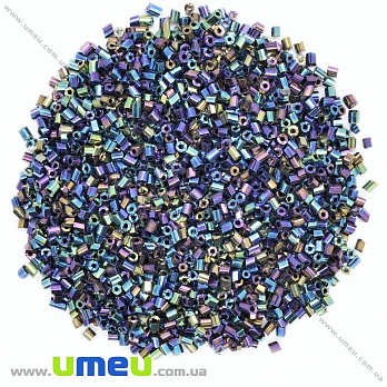 Бісер китайський рубка, 2,2 мм, Ірис синій перламутровий (BIS-026194)