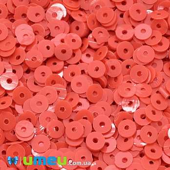 Паєтки Індія круглі плоскі, 4 мм, Червоно-оранжеві (PAI-037607)