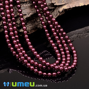 Намистини чеське скло Preciosa Перли 4 мм 70020, Бургунді (BUS-049404)