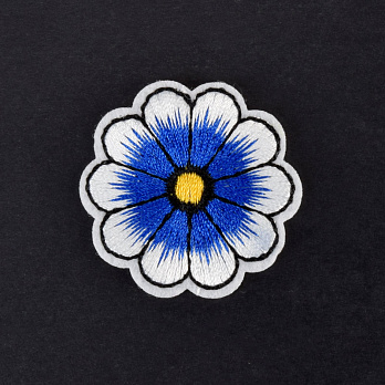 Термоаплікація Квітка, 4 см, Синя (APL-060019)