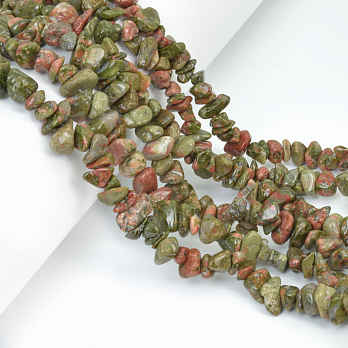 Намистини (скол) Унакіт, Натур. камінь, 5-10 мм (79-80 см) (BUS-057695)