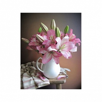 Набор алмазной живописи на подрамнике 50х40 см, Розовые лилии (SXM-051395)