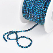 Стразового ланцюг SS6 - 2,0 мм, Бірюзова темна, Стрази скляні бірюзові (ZEP-043004)