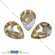 Риволи стеклянный, Капля граненая, 25х18 мм, Светло-бежевый (KAB-010015)