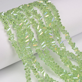Бусины стеклянные скол (крошка), 6 мм, Салатовые (BUS-060952)