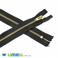 Блискавка брючна металева нероз'ємна YKK, 18 см, Тип 4,5, Чорна, Золото (ZIP-041181)