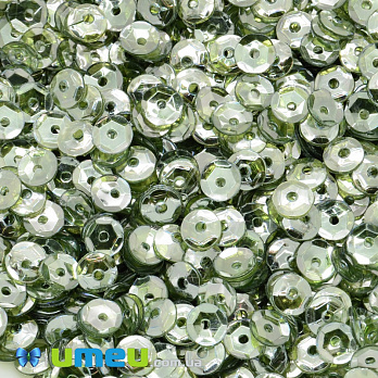 Паєтки Індія круглі грановані, 5 мм, Зелені (PAI-037815)