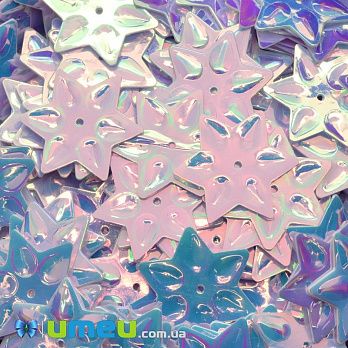 Пайетки Индия звезда, 20 мм, Сиреневые светлые АВ (PAI-037894)