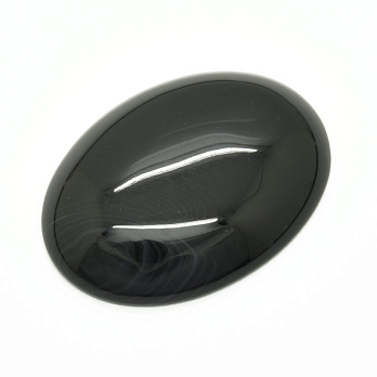 Кабошон нат. камень Агат черный, Овал, 39,6х29,6 мм (KAB-059252)