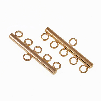 Конектор з нерж. сталі на 5 отворів, 25х9 мм, Золото (STL-055489)